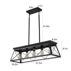 Modern Farmhouse Chandelier | Rectangular Ceiling Light