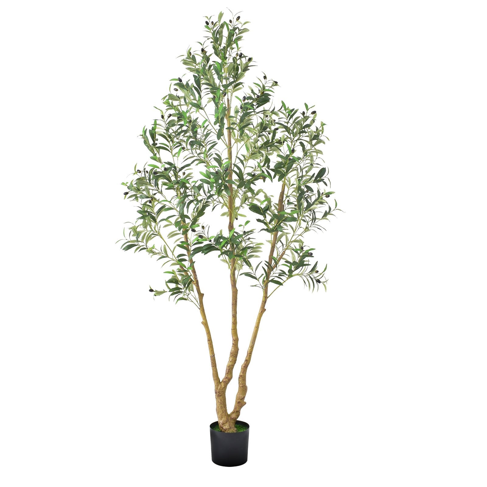 7FT Artificial Olive Tree Tall Fake Plant With Black Pot For Home Offi