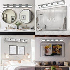 Modern Bathroom Vanity Lighting 5-Light LED Vanity Lights Over Mirror