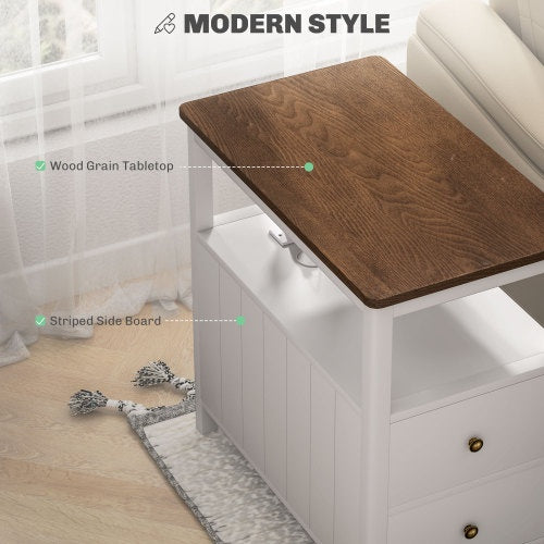Modern USB End Table | Narrow Design