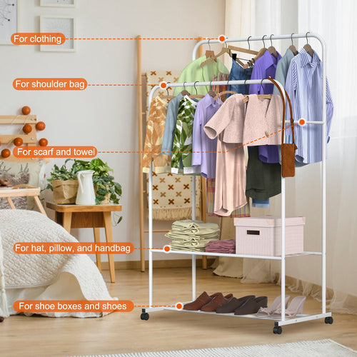 1Pc Garment Hanging Rack Clothing Hanging Rail Pillow Shoe Display Org