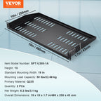 VEVOR 2PCS 1U Server Rack Shelf Depth Vented Rack Mount Shelf Tray