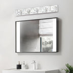 35 Modern Crystal 5-Light LED Wall Sconce -Elegant Chrome Bathroom Van