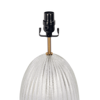 Aurora Ribbed Glass Lamp Base Clear Table Lamp Large Linen Shade