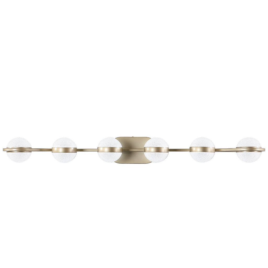 43in Gold Minimalist LED Bathroom Vanity Light With Crystal Sand Acryl