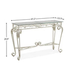 Tempered Glass Console Table White | Two-Tier Design