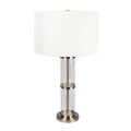 Echo Brushed Nickel Table Lamp With On Off Switch Clear Glass Body Met