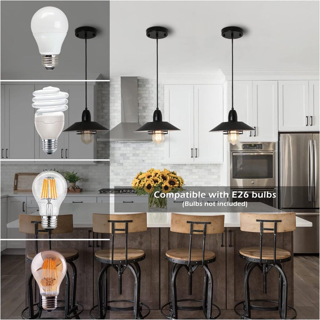 Farmhouse Vintage Pendant Light Black Fixture Pendant Lights With Spri