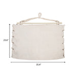 Beige Pillow Hanging Chair Polyester Cotton Belt 2pcs Pillow