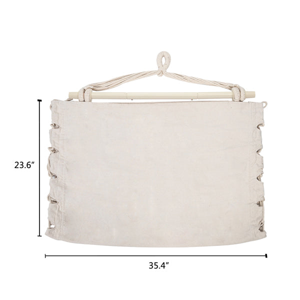 Beige Pillow Hanging Chair Polyester Cotton Belt 2pcs Pillow