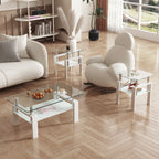 Tempered Glass Coffee Table Set | Square Design