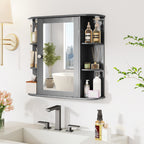Wall-Mounted Bathroom Mirror Cabinet With Storage Shelves