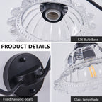 20 Inch 2-Light Vintage Bathroom Wall Sconce -- Elegant Black Metal An