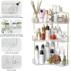 Corner Bathroom Counter Storage Rack 3-tier Bathroom Countertop Storag