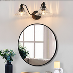 20 Inch 2-Light Vintage Bathroom Wall Sconce - Elegant Black Metal And