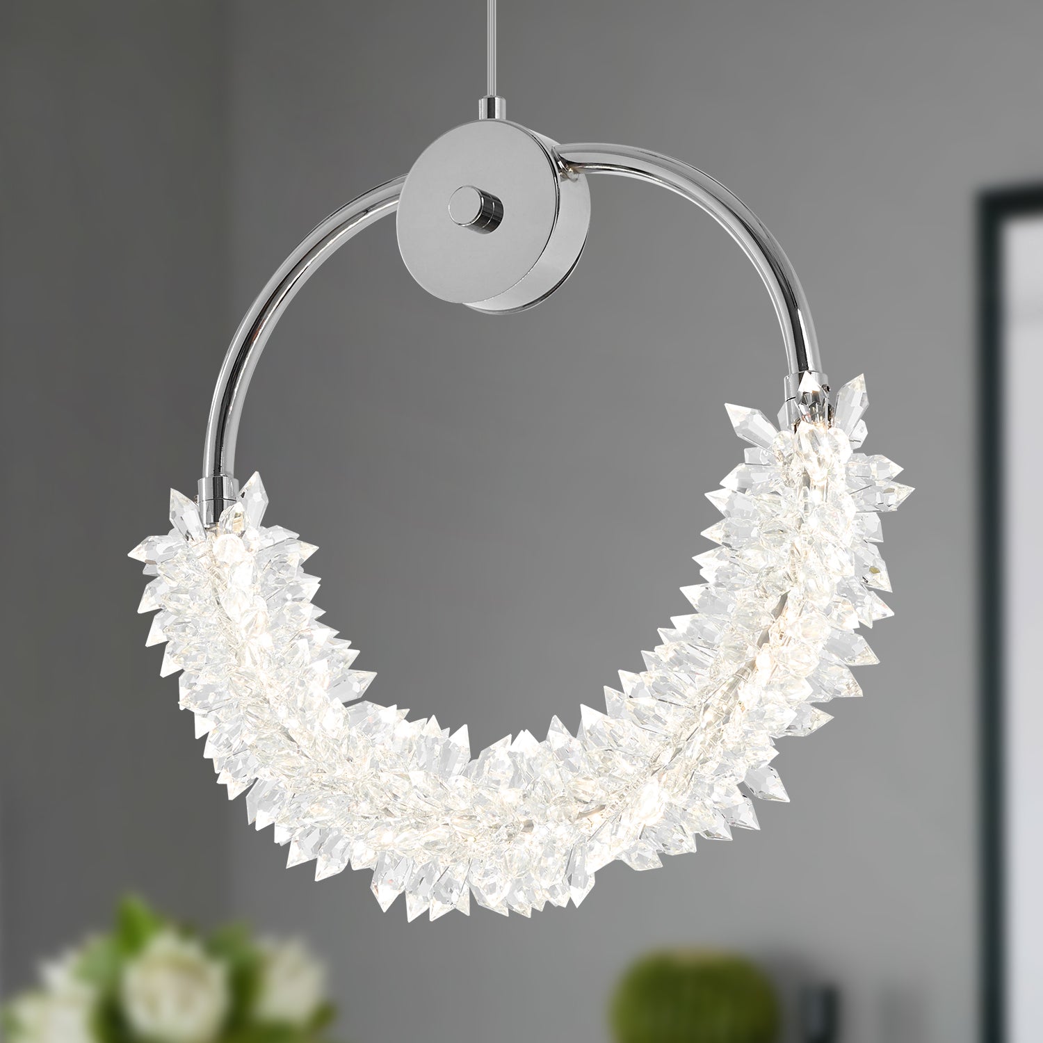 Modern Crystal Chandelier Bedside Lamp Cristal LED Hanging Bar Lightin