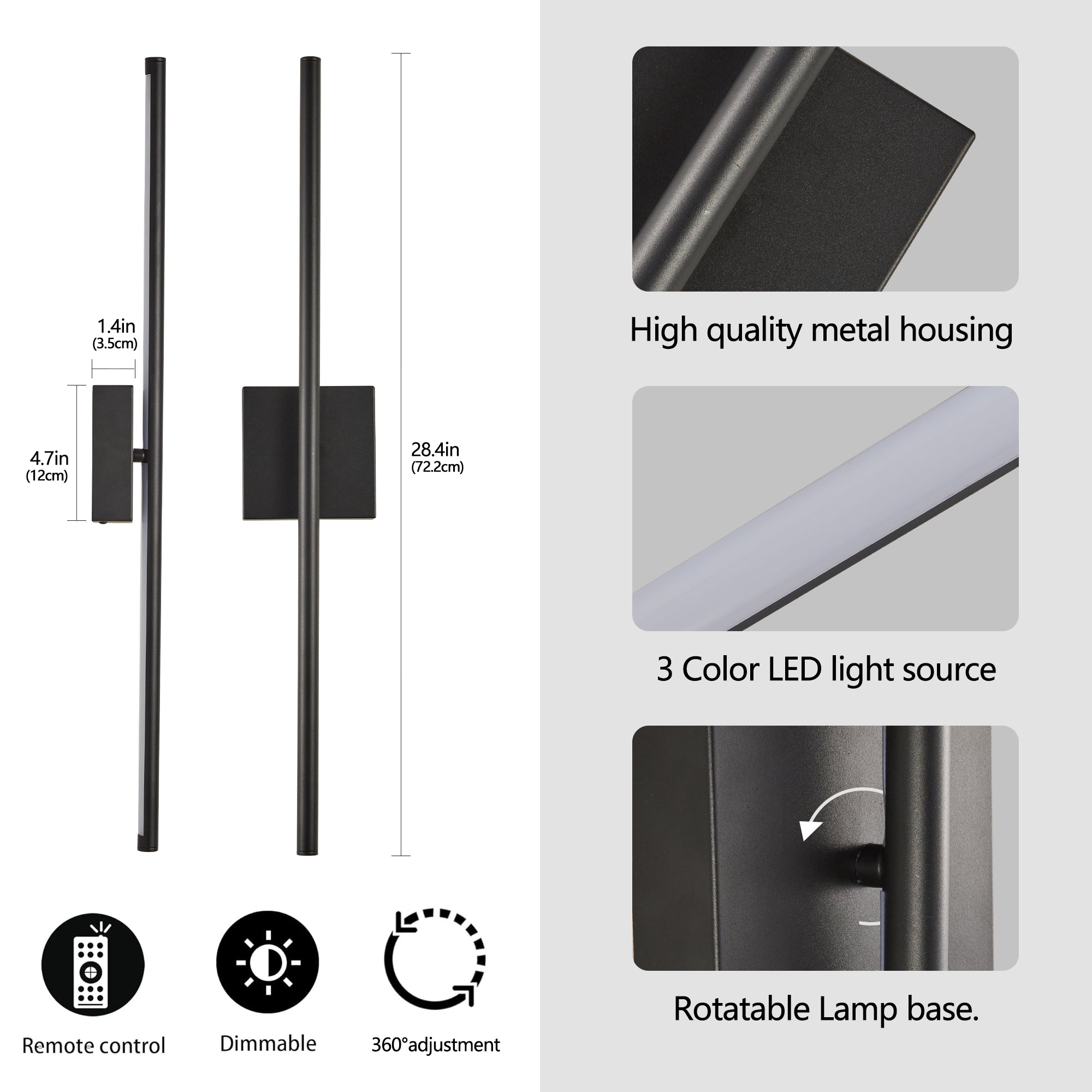 28 2-Pack Modern LED Wall Sconce