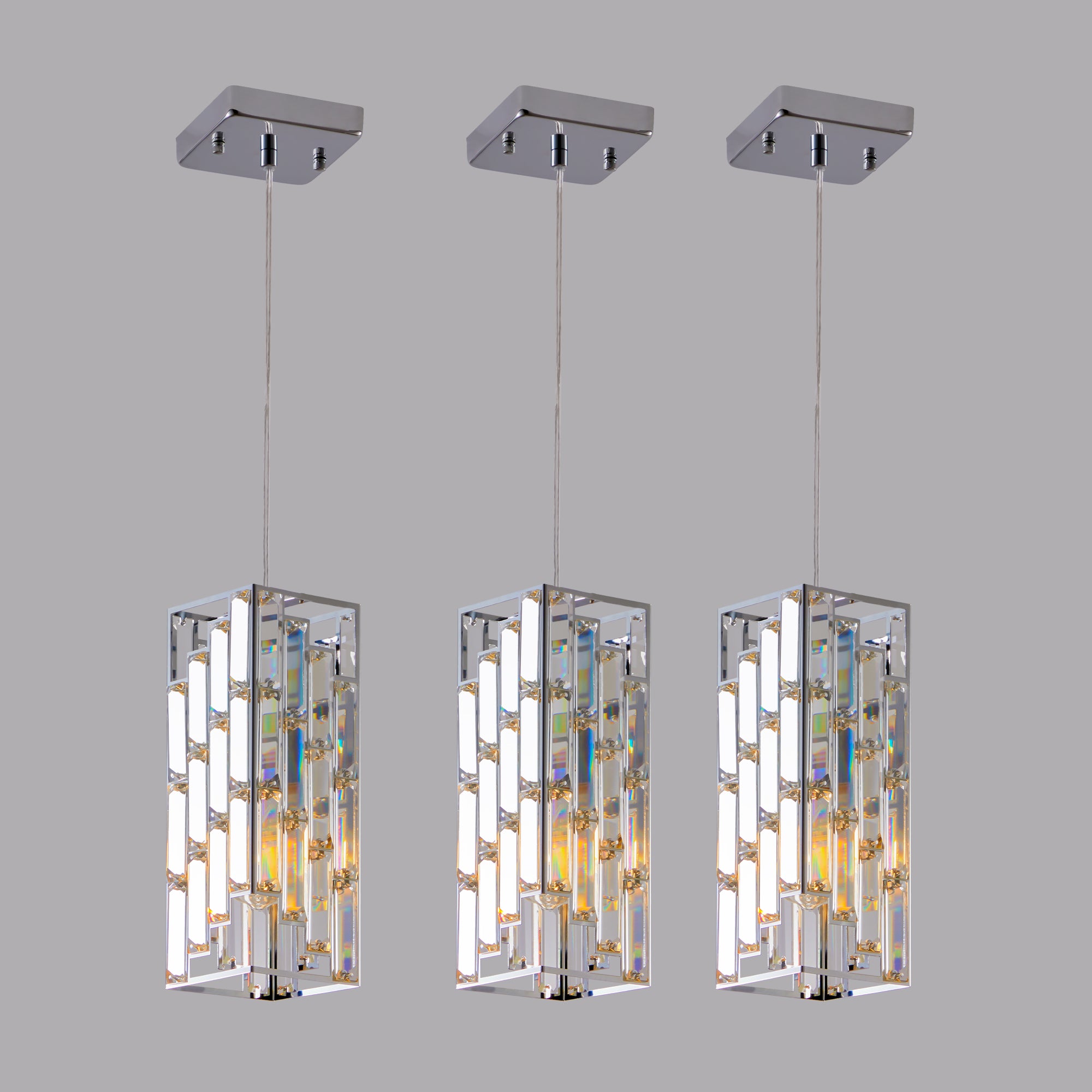 4inch Modern Crystal Pendant Light 3 Pack