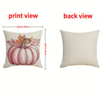 4 Pack Fall Pillow Covers 18x18in Farmhouse Pumpkin Maple Leaf Cushion