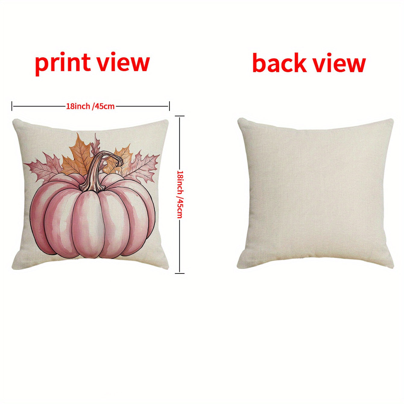 4 Pack Fall Pillow Covers 18x18in Farmhouse Pumpkin Maple Leaf Cushion