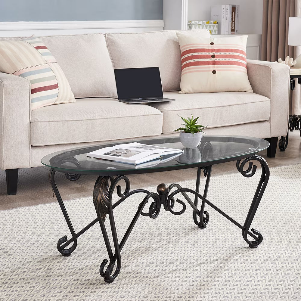 Tempered Glass Coffee Table Set | 2-Layer Design