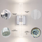 17in H Contemporary Crystal Wall Light