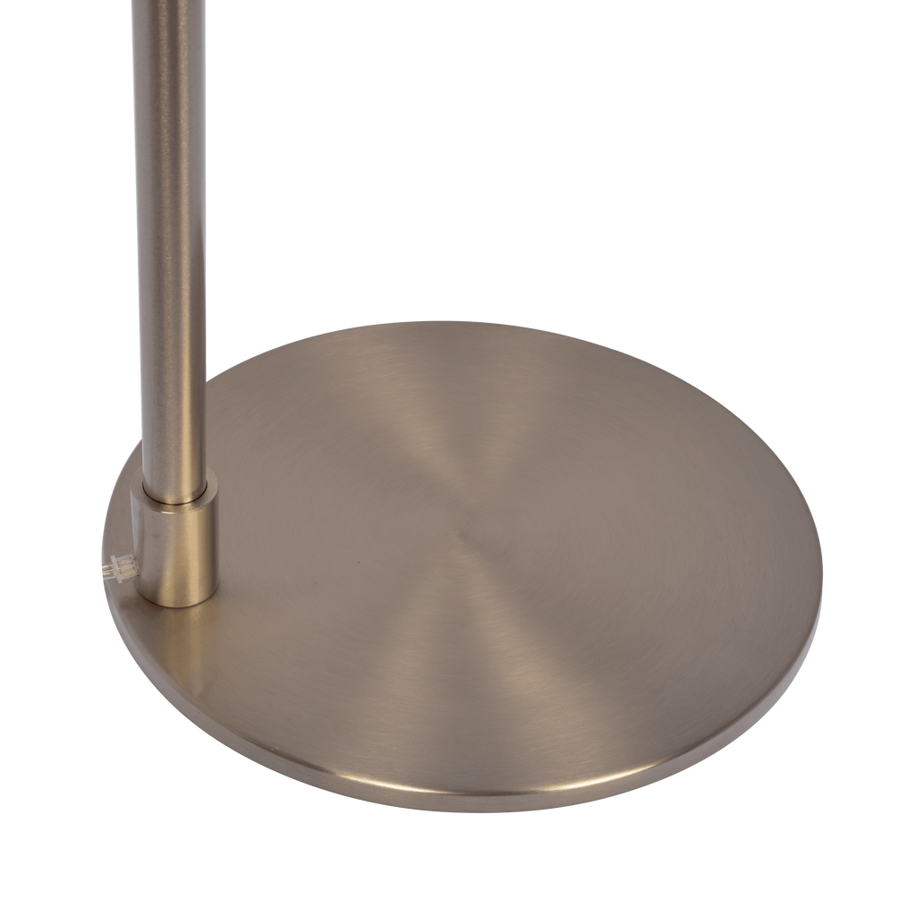 Serene Brushed Nickel Floor Lamp With Rotary Metal Base White Linen Sh