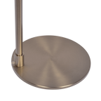 Serene Brushed Nickel Floor Lamp With Rotary Metal Base White Linen Sh