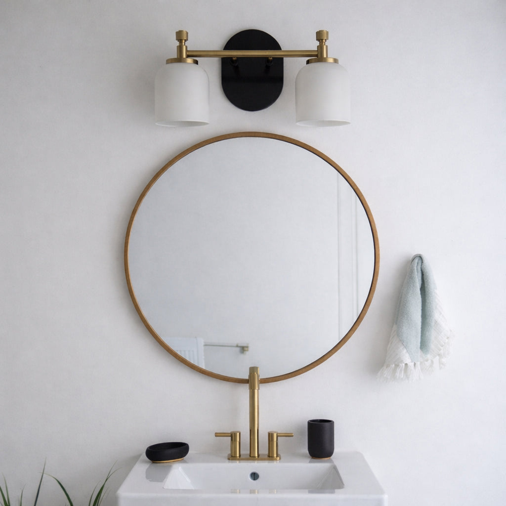 Vortex Traditional Style Two Lights Vanity Over Bathroom Mirror Wall S