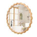 27.5 Inches Round Wavy Wall Mirror For Bathroom Vanity