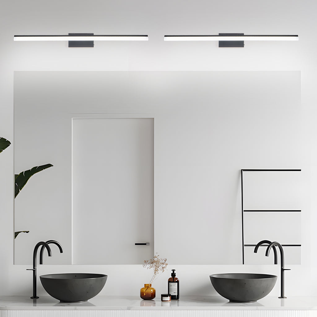 39 Inch Modern LED Bathroom Vanity Light -Sleek Black Metal Wall Light