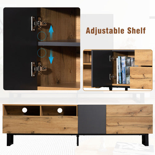 Solid Wood TV Console | Double Storage
