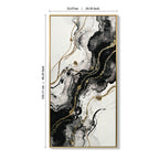 Large Framed Black And White Abstract Wall Art