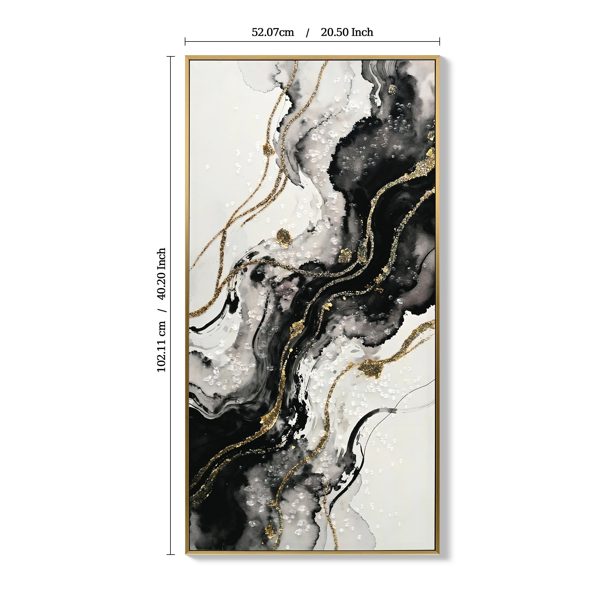 Large Framed Black And White Abstract Wall Art