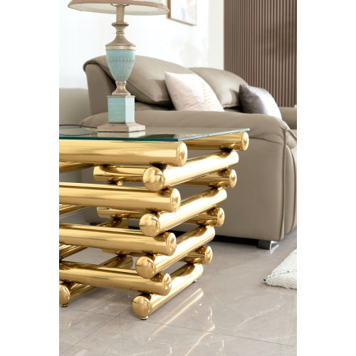 Modern Stainless Steel End Table | Square Modern Design