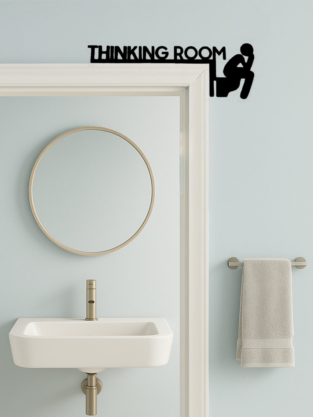 1pc Modern Metal Toilet Door Sign