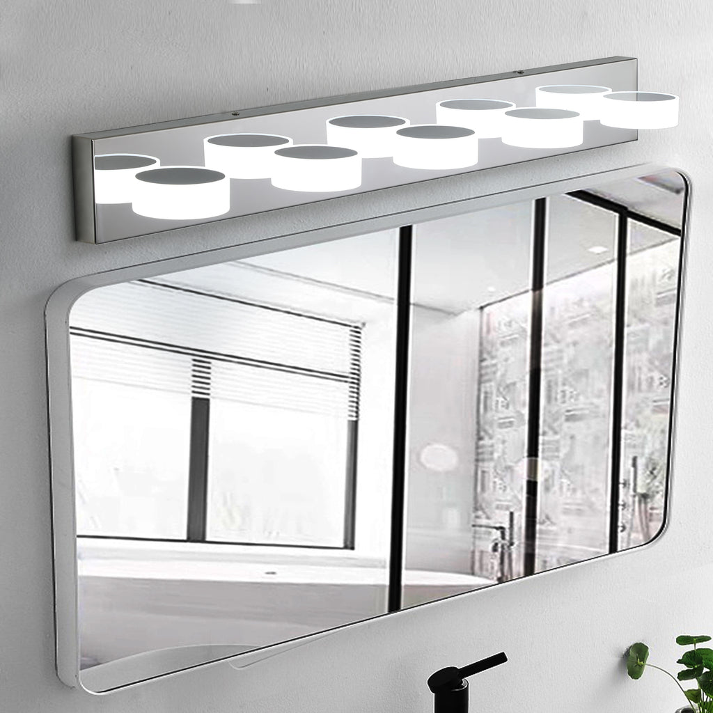 37 Modern 5-Light LED Vanity Light Fixture - Chrome Finish With Acryli