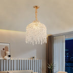 16 Inch 5-Light Crystal Pendant Light Chandelier- Elegant Waterfall De