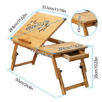 1Pc Bamboo Laptop Desk Breakfast Serving Bed Tray Foldable Leg Multi-P