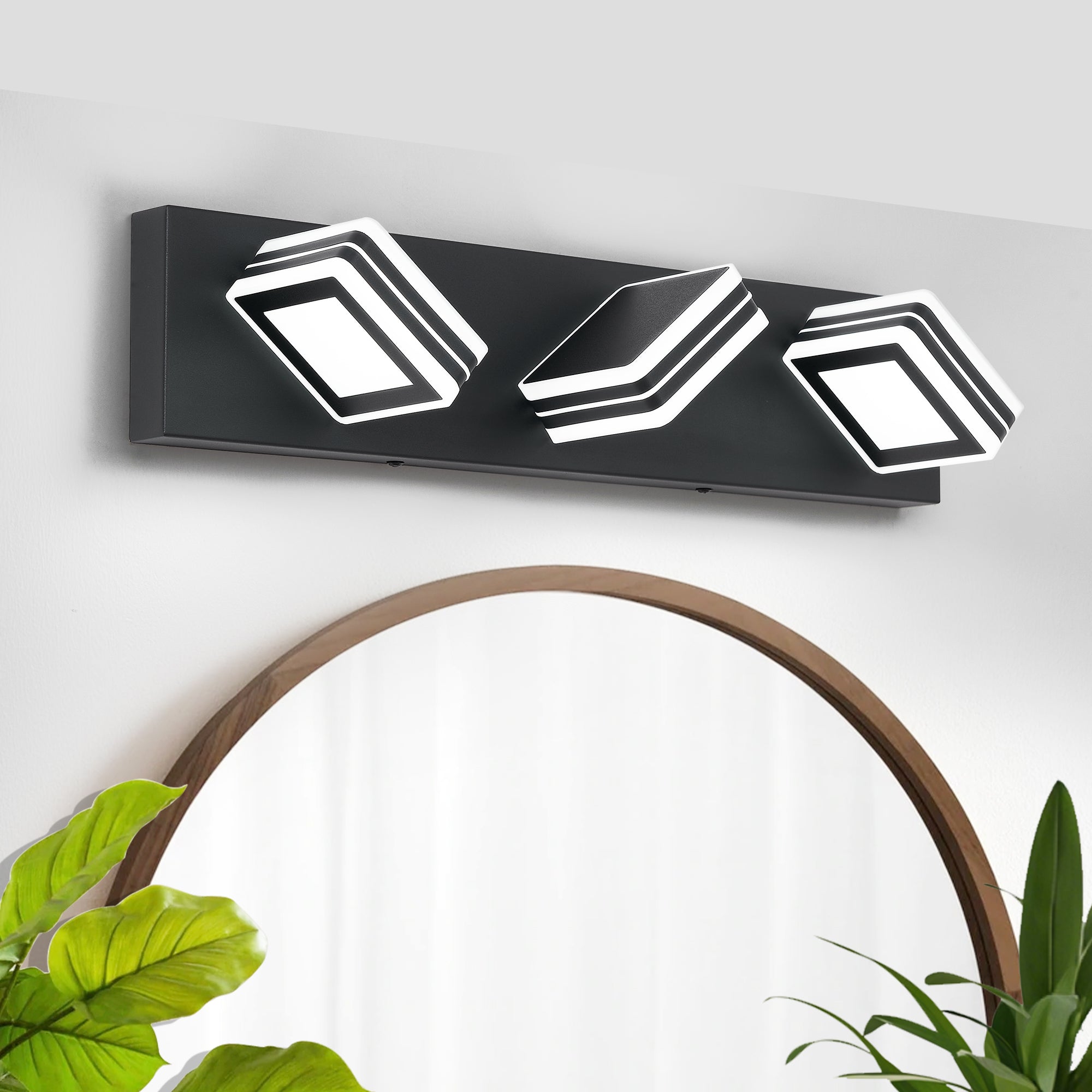 Matte Black Vanity Light Fixtures 3 Lights Up And Down LED Modern Bath