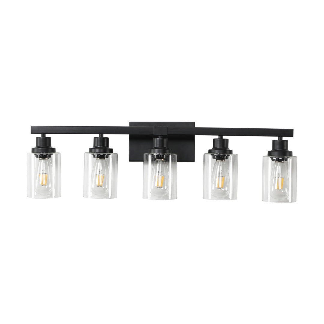 31 Modern Black 5-Light Bathroom Vanity Light Fixture