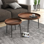 Nordic Round Coffee Table Set | Lift-Top Design