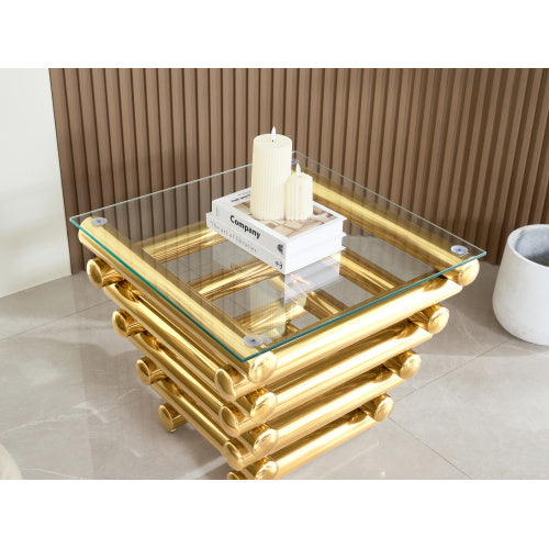 Modern Stainless Steel End Table | Square Modern Design