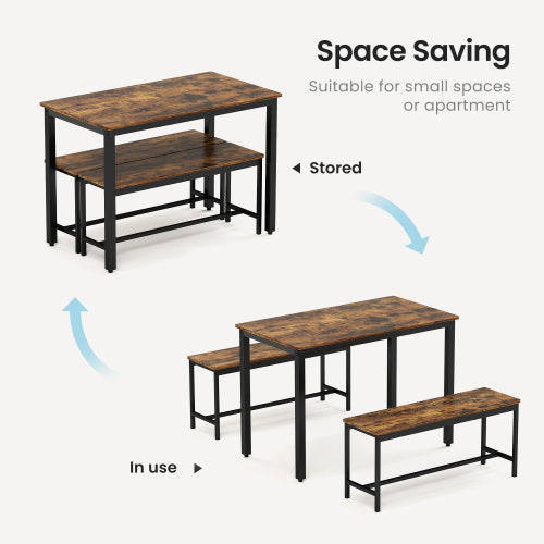 Dining Table 2 Benches Set  | Modern Design