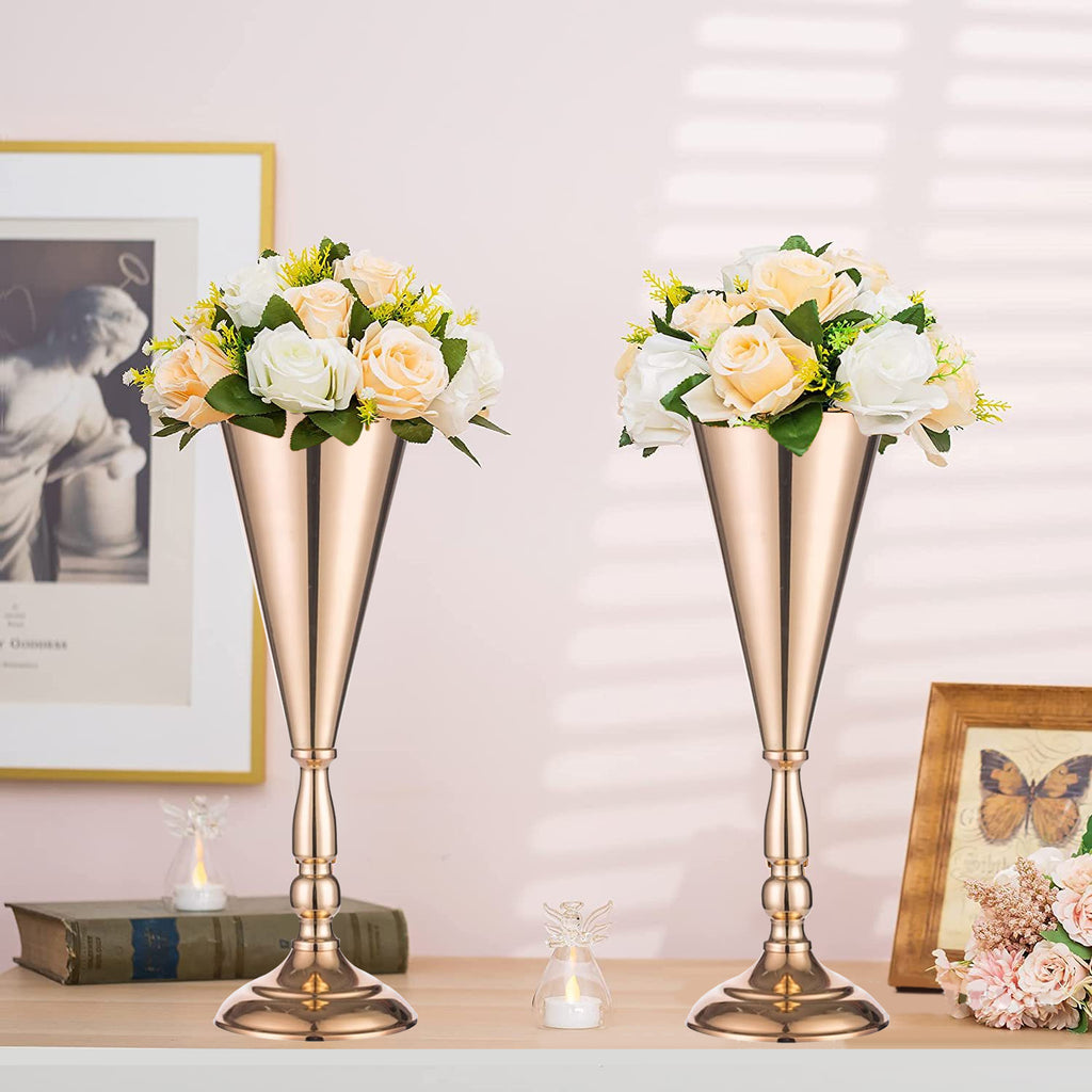 2 Pcs Golden Vase Flower Wedding Centerpieces
