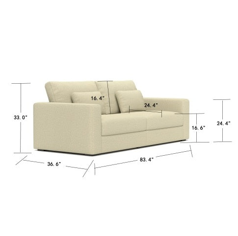 Modern 3-Seater Sofa Couch | Double Cushioning