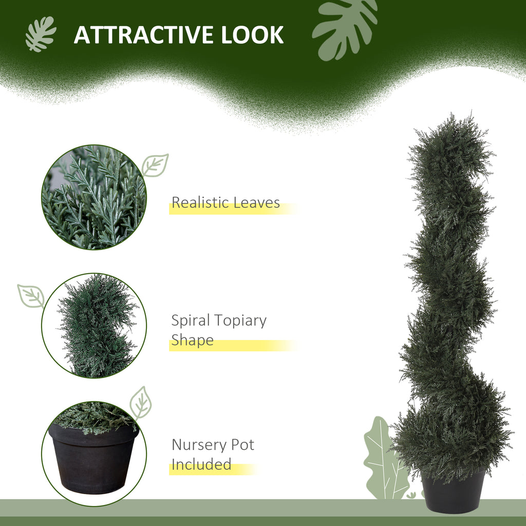 3FT Topiary Artificial Faux Cedar Tree Spiral Fake Plant