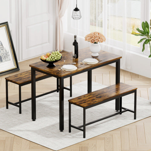 Dining Table 2 Benches Set  | Modern Design