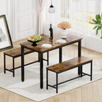 Dining Table 2 Benches Set  | Modern Design