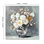 White Chrysanthemum Glass Vase Canvas Wall Art Bathroom Decor Country